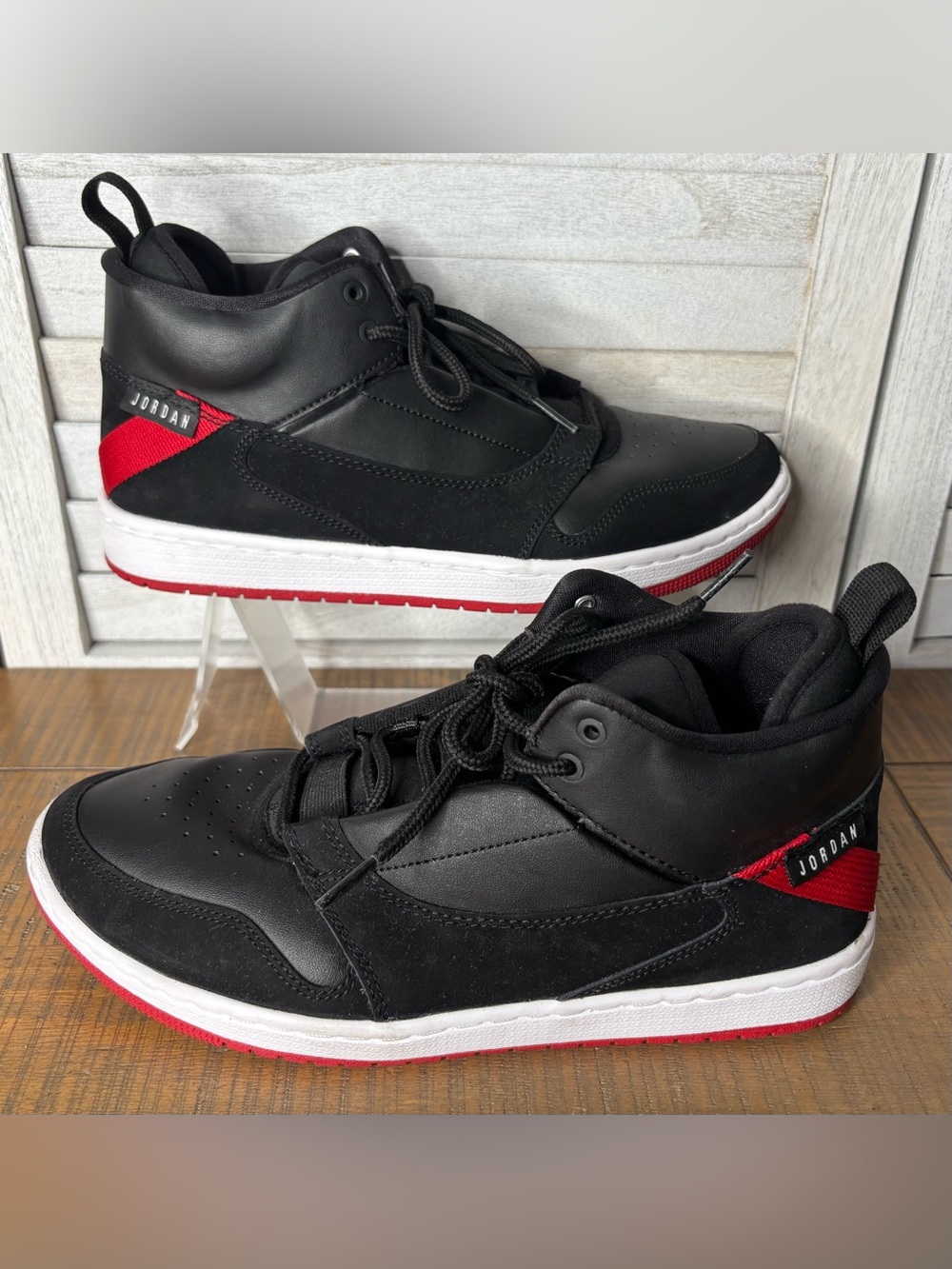 Jordan Access Bred Black Gym Red White High Top Sneaker AV5105-001 Men's Size 8